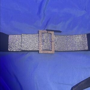 AKIRA Silver Sparkling Rhinestone Belt